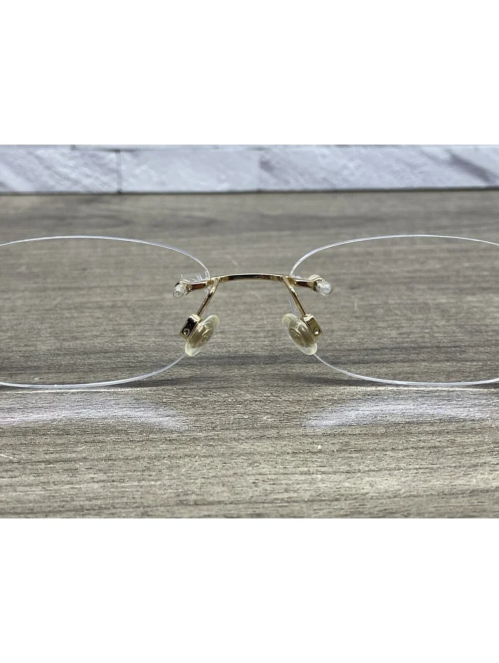 Chanel Eyeglasses Frames 2095 c.125 Yellow Gold Rimless Rectangle 51-16-135 READ